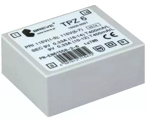 Transformator 1-fazowy TPZ 4 2x115V/2x6V /do druku/ 16006-8998