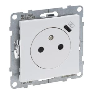 SUNO2 Gniazdo pojedyncze z USB-C 1,5A białe 16A 250V zaciski automatyczne z przesłoną 721189