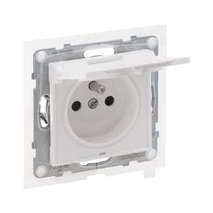 SUNO2 Gniazdo pojedyncze 2P+Z IP44 białe 16A 250V zaciski automatyczne z przesłoną 721186