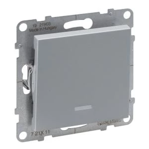 SUNO2 Łącznik jednobiegunowy aluminium 10AX 250V zaciski automatyczne podświetlany 721311