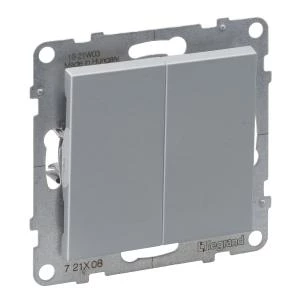 SUNO2 Łącznik schodowy podwójny aluminium 10AX 250V zaciski automatyczne 721308