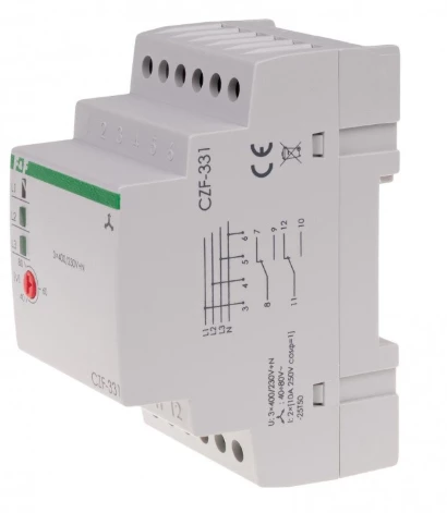 CZF-331 Przekaźnik zaniku i asymetrii faz 8A 2P 4sek 40-80V