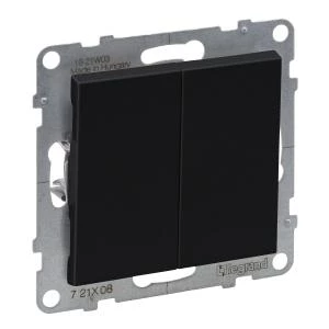 SUNO2 Łącznik schodowy podwójny czarny 10AX 250V zaciski automatyczne 721408