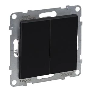 SUNO2 Łącznik świecznikowy podwójny czarny 10AX 250V zaciski automatyczne 721405