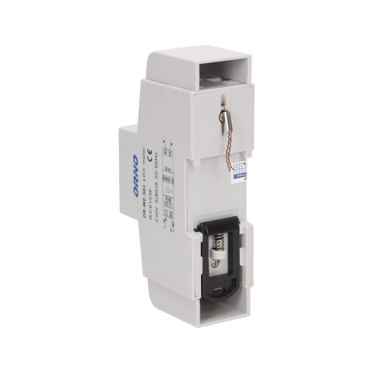 Wskaźnik zużycia energii elektrycznej 1-fazowy , 80A, MID, RS485, dodatkowy wskaźnik, wyjście impulsowe, przycisk RESET, 2 moduły, DIN TH-35mm OR-WE-5