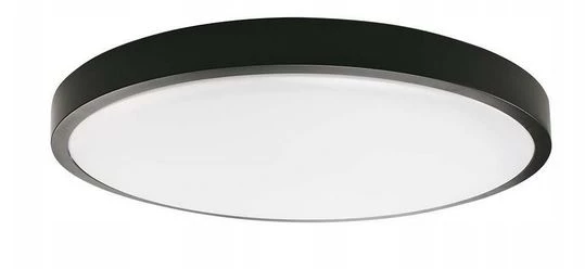 Plafoniera LED 18W 1800lm 4000K IP44 Okrągła fi225 Mleczny Czarna Ramka z mikrofalowym czujnikiem ruchu 7669