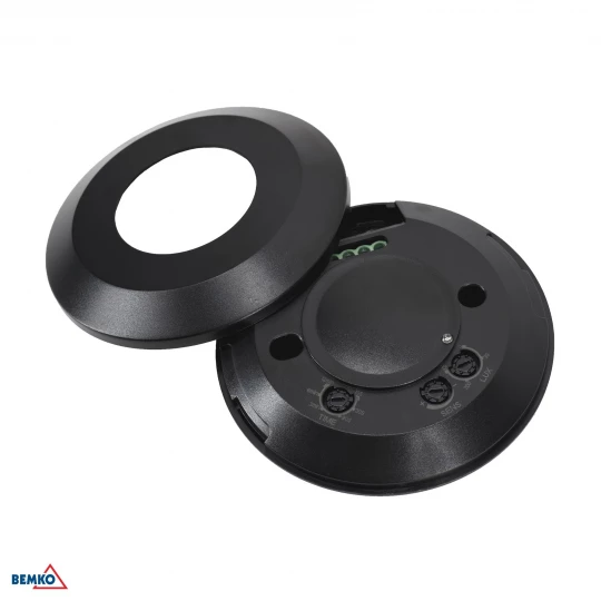 Czujnik ruchu mikrofalowy 2000W 360 stopni IP20 okrągły czarny B52-SES60BL-A