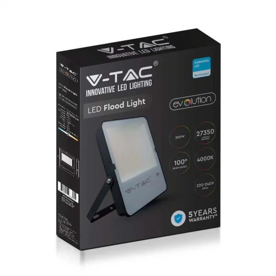 Projektor LED 200W 27350lm 6500K Dioda SAMSUNG IP65 Czarny 5 Lat Gwarancji 20411