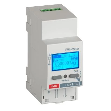 Miernik Energii Wh/Varh 1f Pomiar Bezpośredni 63A Z Wyściem Impulsowym 2 Moduły CE2DF30PCL1