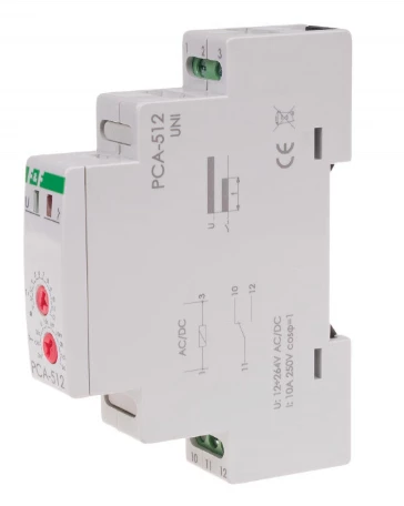 PCA-512 UNI Przekaźnik czasowy 1P 10A 0,1sek-576h 12-264V AC/DC opóźnione wyłączenie