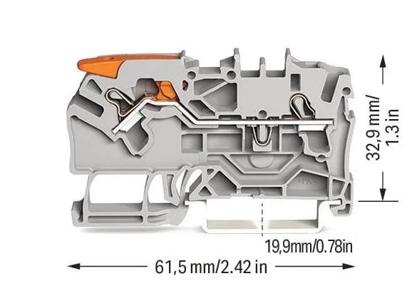 Złączka 2-przewodowa przelotowa 2,5mm2 szara WERSJA DEMONSTRACYJNA 2102-1201 60381380