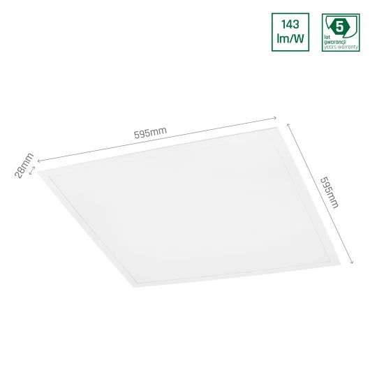 ALGINE PANEL BACKLIGHT 30W CW 230V 120ST IP20 600X600X28 WHITE, 5 YEARS WARRANTY SLI035055CW_PW
