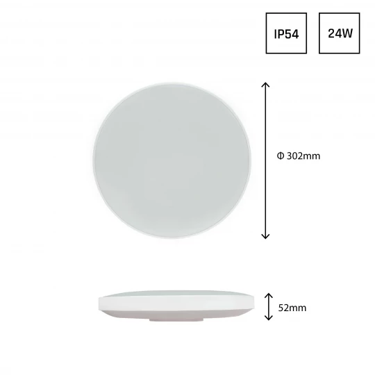 NYMPHEA BLACK & WHITE RINGS 24W CW 230V 115st IP54 IK04 FI320x52 WHITE / BLACK ROUND WITH SENSOR