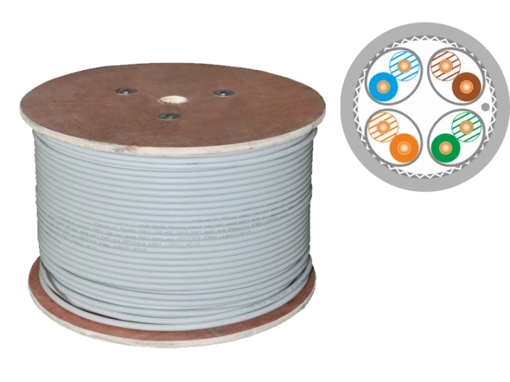 Kabel S/FTP kat.7A euroclass Dca LSOH 4x2x23AWG 1500 MHz (10Gb/s) 500m 25 lat gwarancji ALANTEC, badanie jakości laboratorium INTERTEK (USA)  - ALANTE