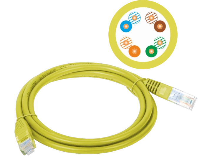 Patch-cord U/UTP kat.5e PVC 1.0m żółty ALANTEC - ALANTEC