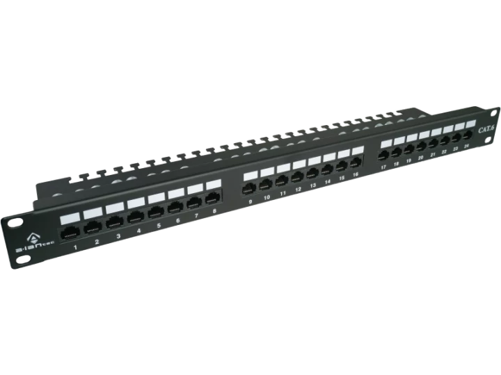Patch panel UTP kat.6, 24 porty LSA z półką 1U ALANTEC - ALANTEC
