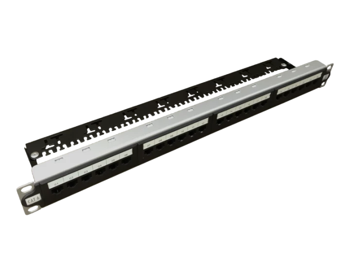 Patch panel UTP kat.6, 24 porty LSA z półką 1U ZWIĘKSZONY ZAPAS TRANSMISYJNY ALANTEC - ALANTEC