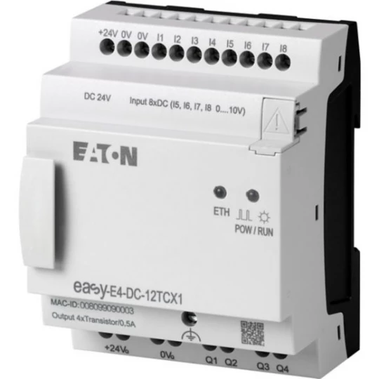 Przekaźnik programowalny easyE4 24VDC 8DI(4AI) 4DO-T EASY-E4-DC-12TCX1 197214