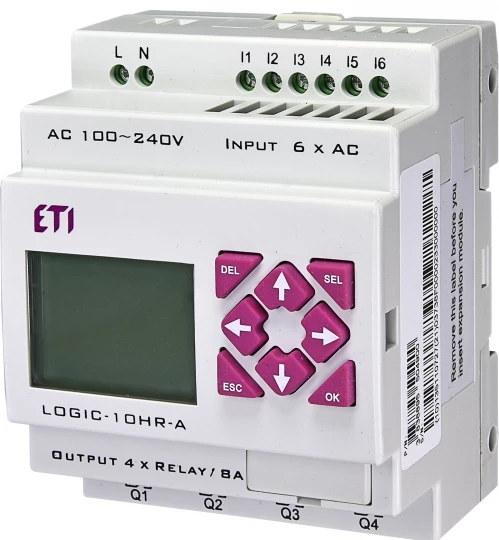 Przekaźnik programowalny 100-240V AC 6/4 we/wy przekaźnikowych LOGIC-10HR-A 004780001
