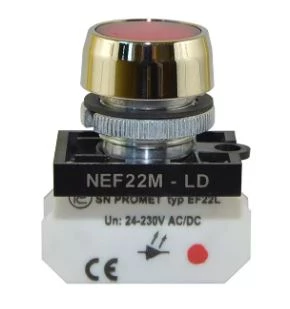 Lampka NEF22 metalowa płaska błyskająca czerwona W0-LD-NEF22MLDB C