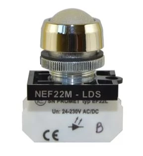 Lampka NEF22 metalowa sferyczna błyskająca żółta W0-LD-NEF22MLDSB G