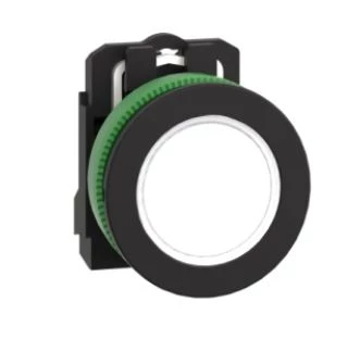 Harmony XB5 Przycisk płaski plastik. biały fi30 gładka soczewka zintegrowana dioda LED 24 V AC/DC XB5FVB1