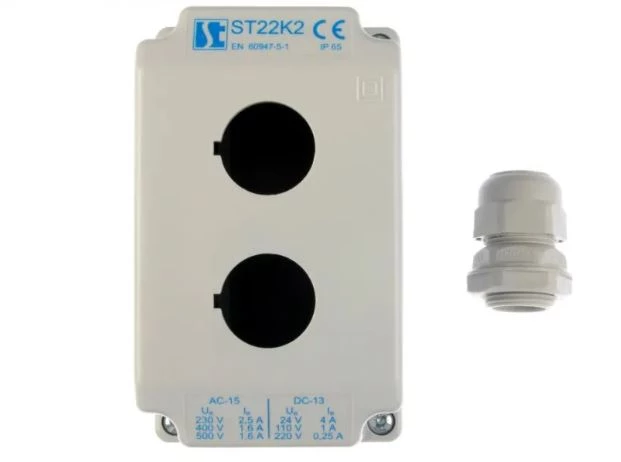 SP22K2/00 Obudowa kasety 2-otworowa 22mm szara IP65