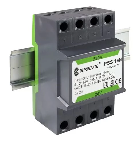 Transformator 1-fazowy modułowy PSS 63N 63VA 230/24V /na szynę/ 16024-9890