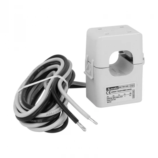 Przekładnik prądowy 200/5A kl.1 otwierany otwór 24x24mm przewody długości 1m DM1TMA0200