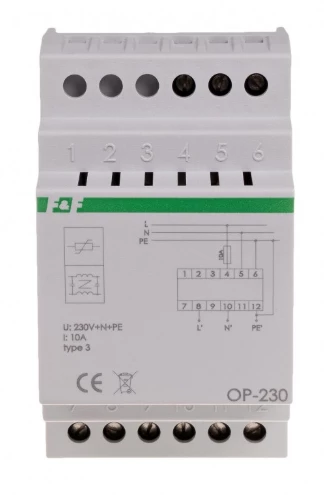 Ogranicznik przepięć D z potrójnym filtrem przeciwzakłóceniowym 2P 1kV OP-230