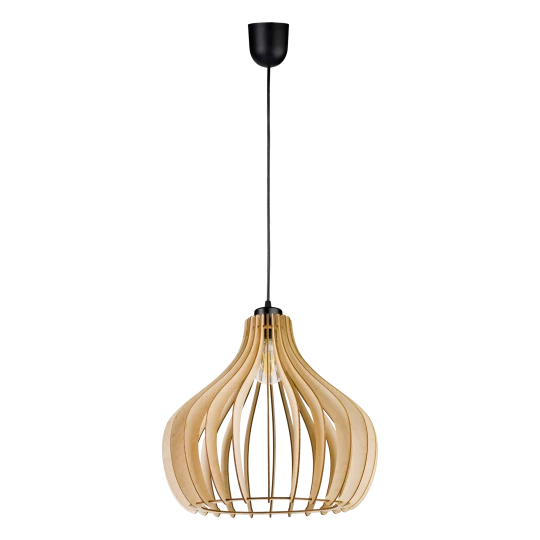 YASIN 400 lampa wisząca, moc max. 1x60W, E27, czarna, drewno