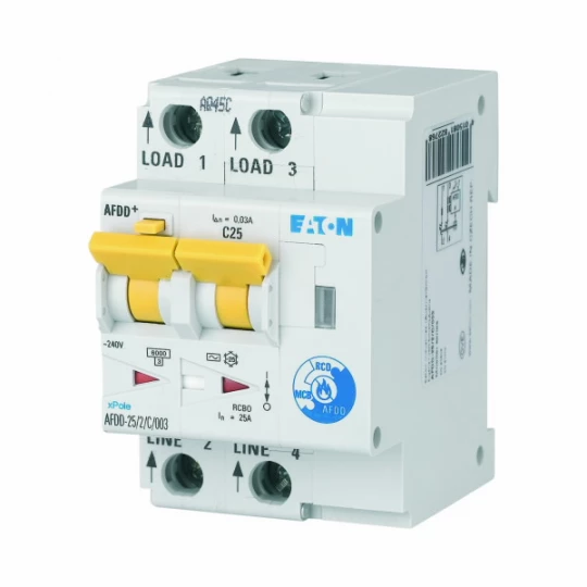 Przeciwpożarowy detektor iskrzenia 2P B 25A 0,03A typ AC AFDD-25/2/B/003 187224