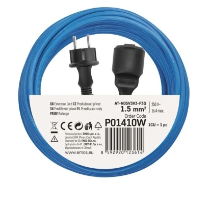 Przedłużacz silikonowy wodoodporny Weatherproof 3x1,5mm2 10m czarny