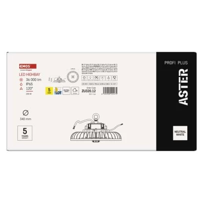 Oprawa przemysłowa LED HIGHBAY ASTER 200W 120° NW