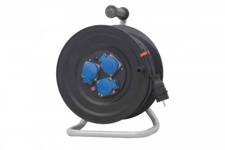 Przedłużacz na bębnie plastikowym NERO-290 3x230V IP44 3x2,5 (OPD) /50m/ z termikiem i kontrolką
