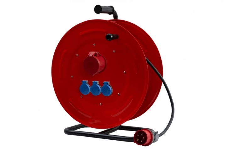 Przedłużacz siłowy na bębnie metalowym MAKARA-460 OPD 5x4  32A 5p, 3x230V, wtyczka 32A 5p - 35m