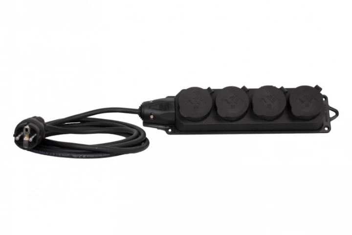 Przedłużacz listwowy gumowy 4x230V(4x2P+Z)  OW (H05RR-F) 3x2,5-25m