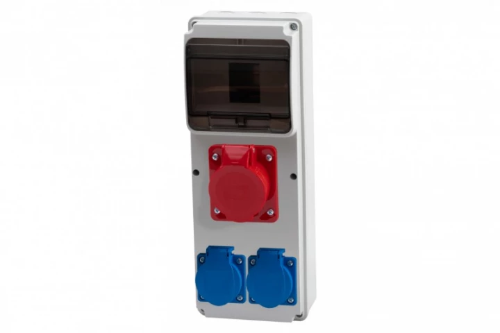Rozdzielnica ULISSE 6M MIDI - gniazda 16A 5p, 2x230V /6 modułów/ IP44