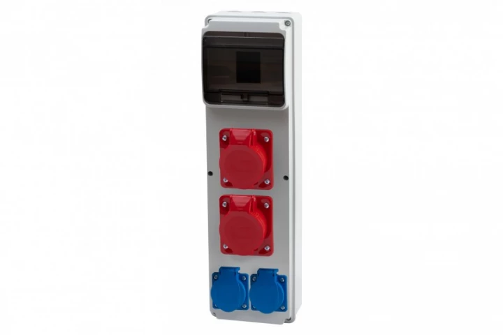 Rozdzielnica ULISSE 6M MAXI - gniazda 2x16A 5p, 2x230V /6 modułów/ IP44