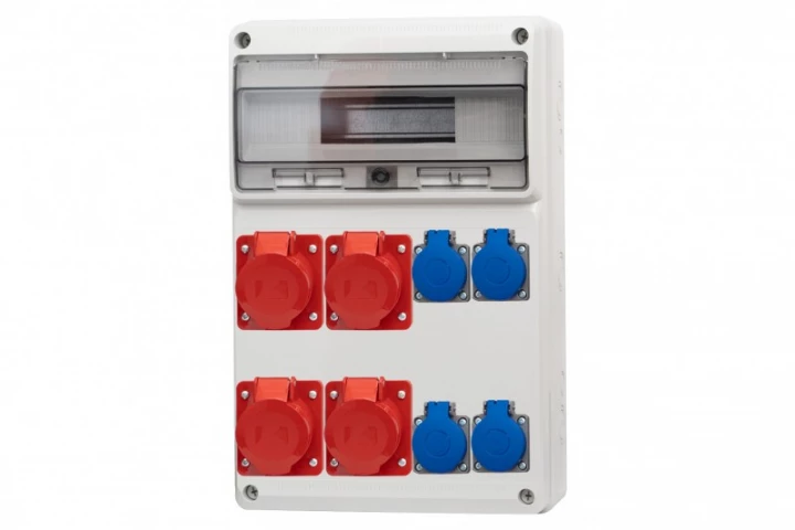 Rozdzielnica LEGATO 16M - gniazda 4x32A 5p, 4x230V /16 modułów/ IP44