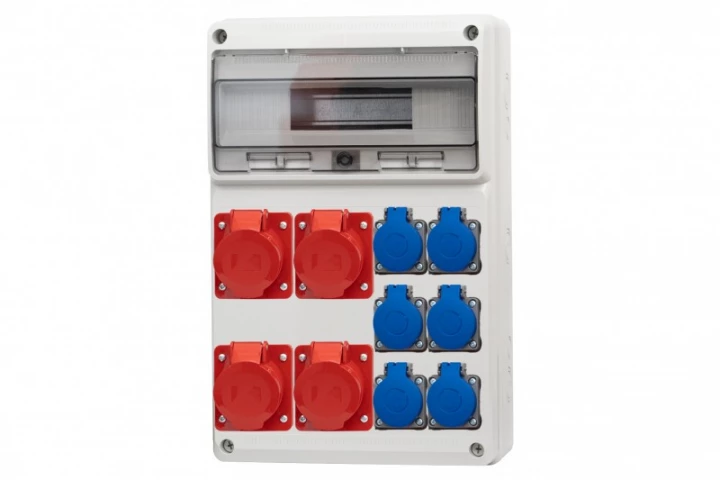 Rozdzielnica LEGATO 16M - gniazda 4x32A 5p, 6x230V /16 modułów/ IP44