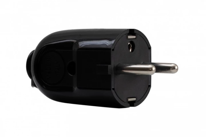 Wtyczka 230V kątowa/prosta czarna Uni-schuko 2P+Z