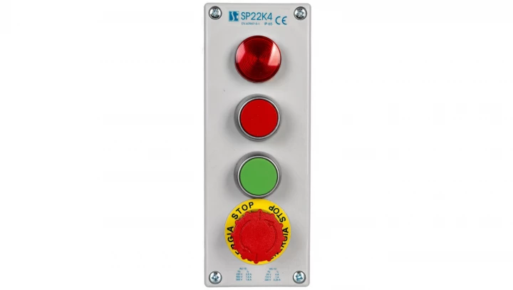 Kaseta kompletna 4-otworowa z nap. LC,KC,KZ,B I 1 przepust M20 24V SP22K404-1