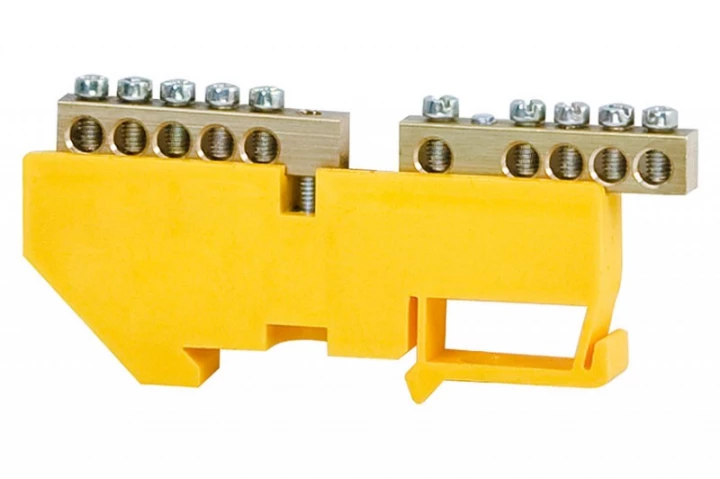 Listwa ochronna 2x5-modułowa 2x5x16mm2 wysoka podstawa - żółta