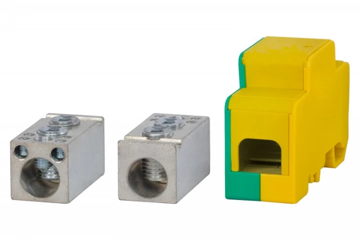 Blok jednobiegunowy 250A 120/120,2x16 - żółto/zie