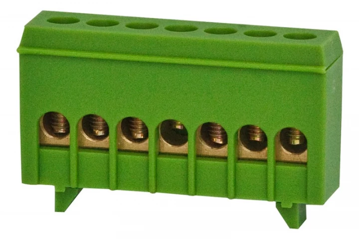Listwa ochronna 7-modułowa 7x16mm2 zielona IP20