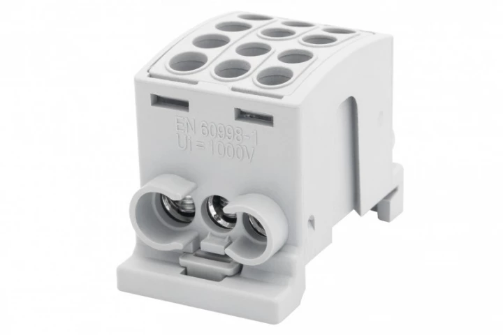 Zacisk HLK 100A-3 (1x25,2x16 / 1x25,2x16) Al/Cu  - szary