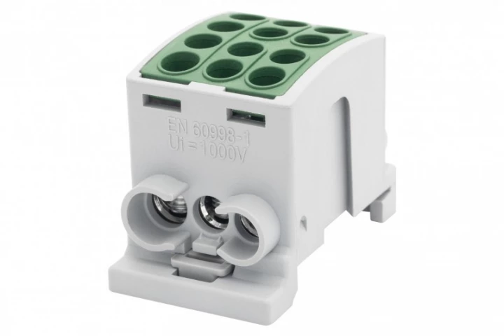 Zacisk HLK 100A-3 (1x25,2x16 / 1x25,2x16) Al/Cu  - zielony