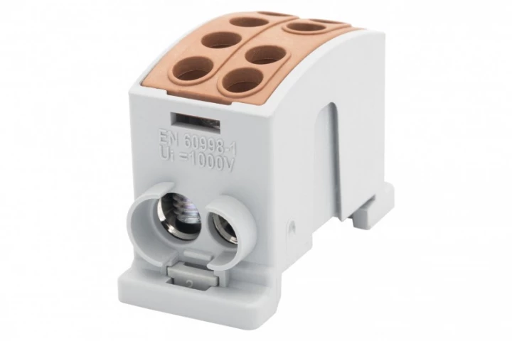 Zacisk HLK 125A-2 (1x35,1x25 / 1x35,1x25) Al/Cu  - brązowy
