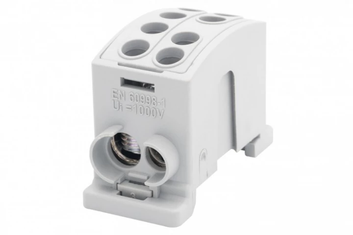 Zacisk HLK 125A-2 (1x35,1x25 / 1x35,1x25) Al/Cu  - szary